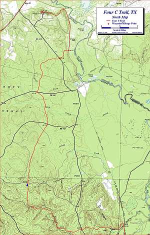 Four-C North topographic trail map at 1:24,000 scale